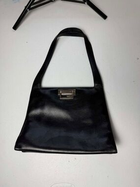 GUCCI Leather Shoulder Bag Black Women